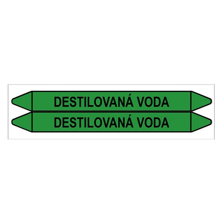 Značení potrubí, destilovaná voda,2 ks, 450 × 52 mm